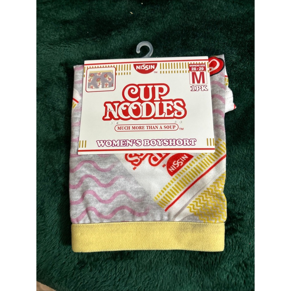 Nissin Cup Noodles Womens Boyshort Underwear Ramen Graphic Print Medium 28-29
